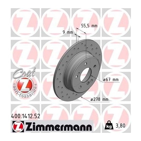 Zimmermann Brake Disc - Sport/Coated, 400141252 400141252